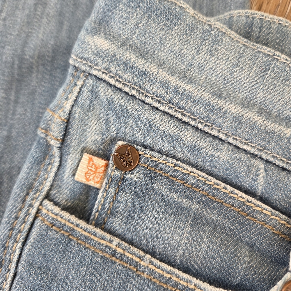 Frankie B. Limited Edition Blue Heart Pockets Low Rise Denim Jeans Y2K HTF 90's - Picture 5 of 16